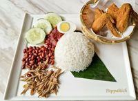R19. Nasi Lemak with Fried Chicken Wings
