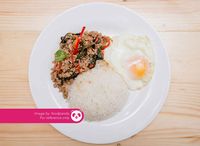 Thai Basil Minced Pork With Rice Set + Egg