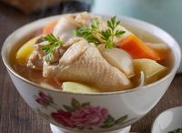 Chicken Vegetables Soup (ABC Soup) With Rice