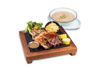 Signature Grilled Chicken Chop And Roasted BBQ St Louis Pork Ribs (1/4 Slab)