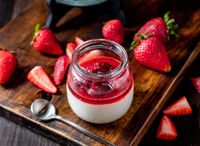 D3. Panna Cotta with Strawberry Coulis