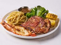 Signature Grilled Chicken Chop with King Prawn