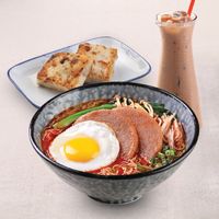 Luncheon Meat and Egg Mala Soup Noodle Set