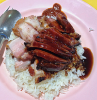 (01-32) 2 in 1 Rice Char Siew and Roasted Pork